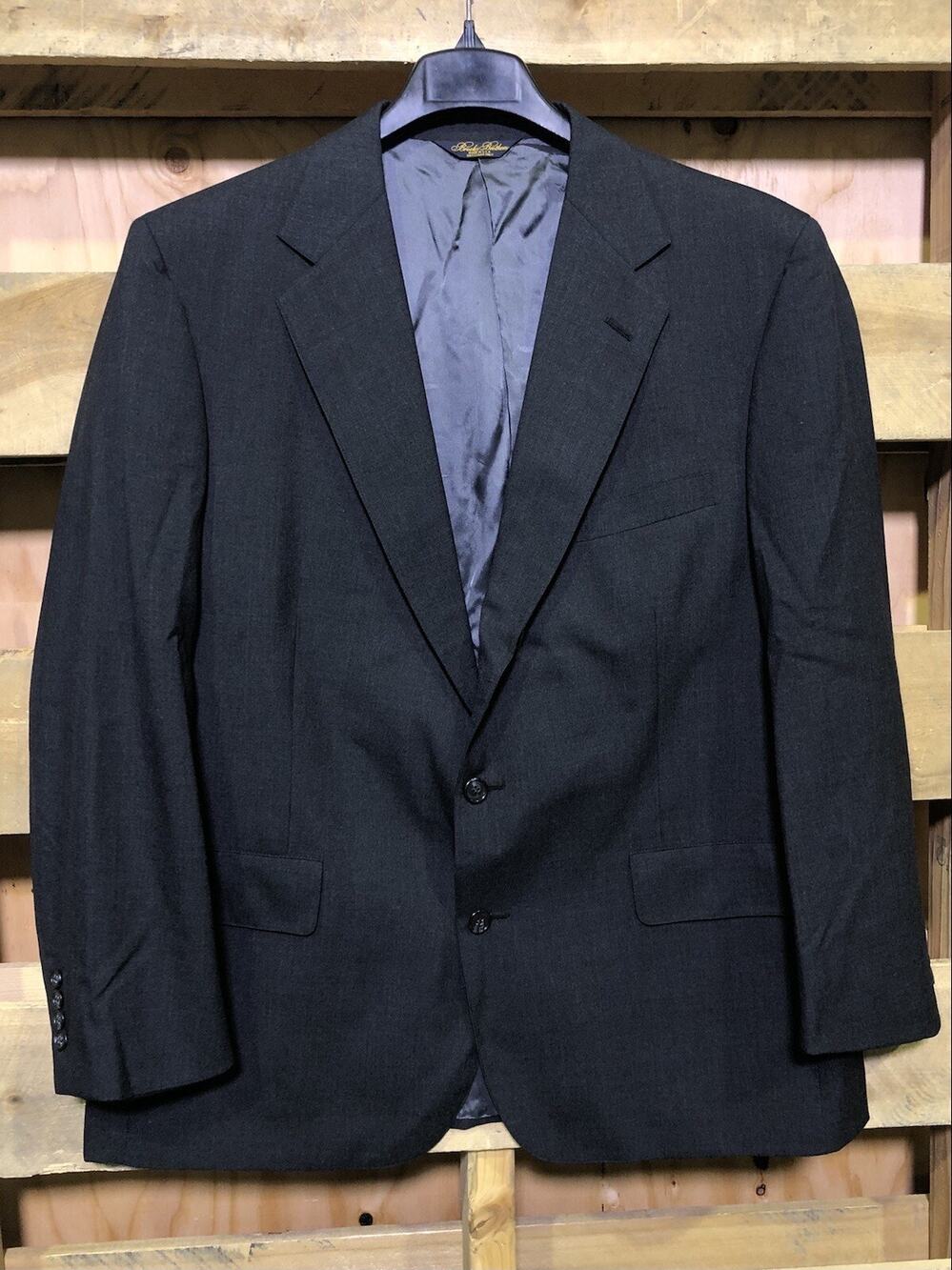 Brooks Brothers Makers Brooksease 100% Wool Blazer Grey Sz 44